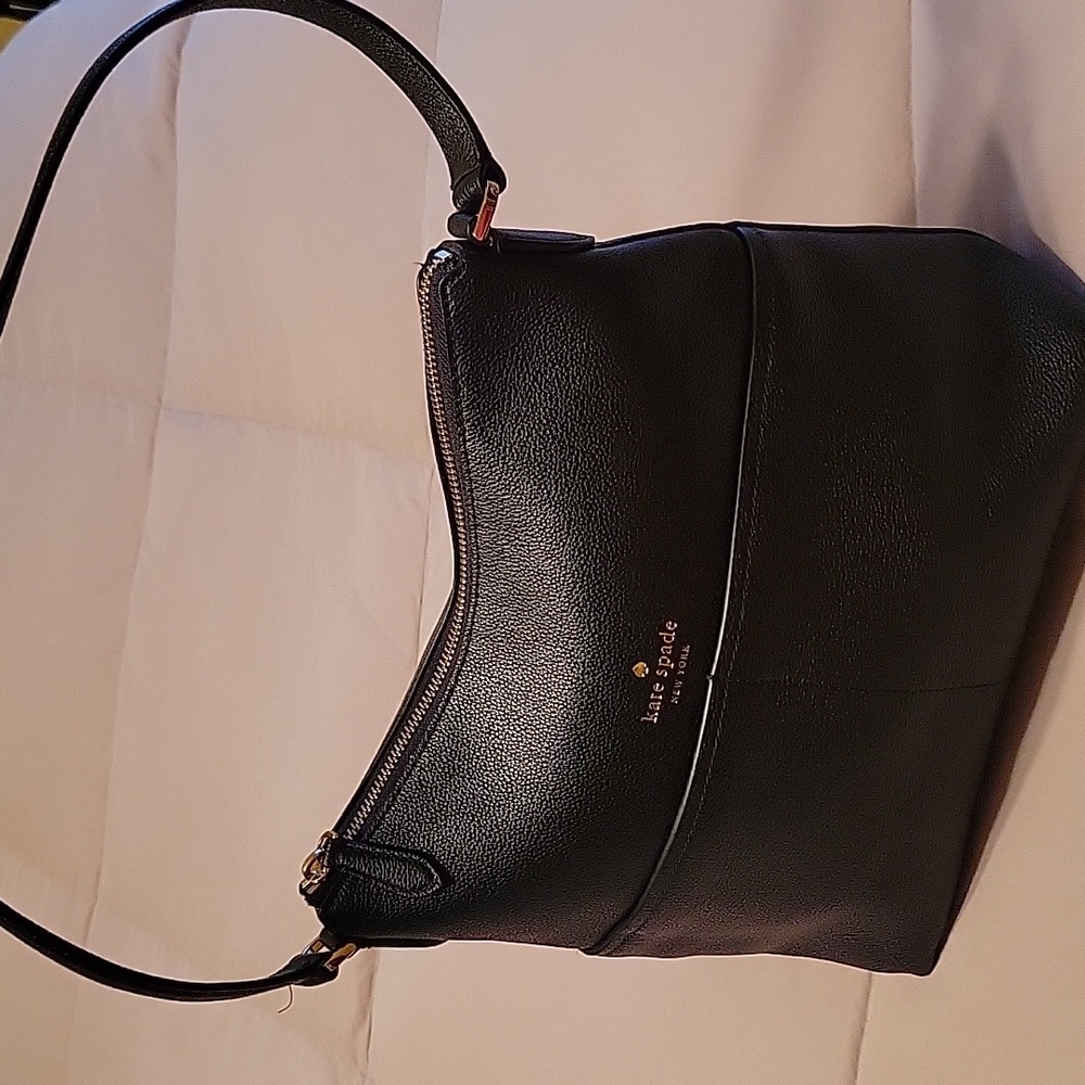 Kate Spade NWT black pebbled leather shoulder bag...retail $359